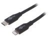 Cablu USB C la Lightning 2m Negru 87W, Goobay