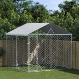 VidaXL Padoc de exterior cu acoperiș argintiu 3x3x2,5m oțel galvanizat