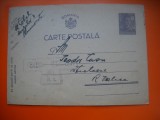 HOPCT CARTE POSTALA NR 515 H CENZURAT BUCURESTI - ANUL 1943 / TIMBRUL FIX REGELE MIHAI -STAMPILOGRAFIE -CIRCULATA