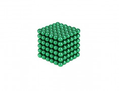 Joc Puzzle Antistres NeoCube cu Bile Magnetice 216 Bucati, Diametru Bile 5mm, verde foto