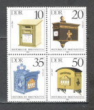 D.D.R.1985 Cutii postale de epoca bloc 4 SD.521, Nestampilat