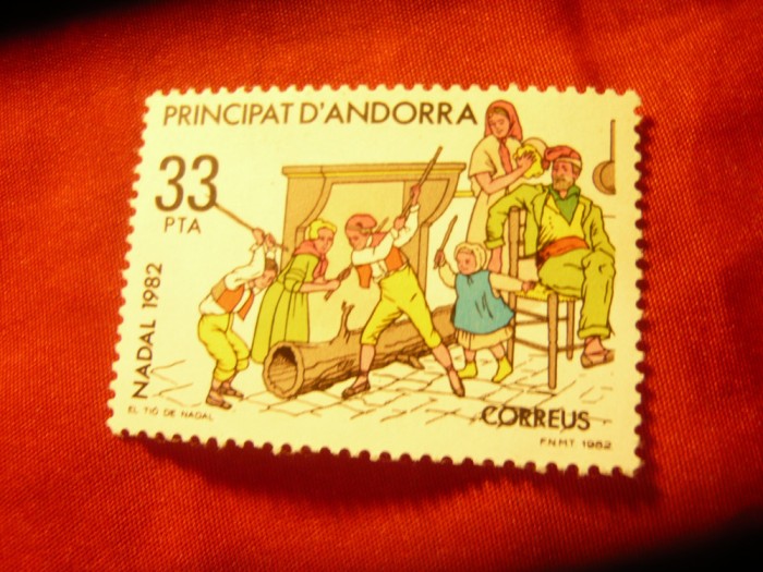 Timbru Andorra Spaniola 1982 - Craciunul , val. 33 pta