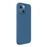 Husa compatibila cu apple iphone 14 plus, matte efect, camera ultra safe, htpmag, blue