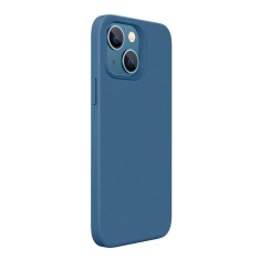 Husa compatibila cu apple iphone 14 plus, matte efect, camera ultra safe, htpmag, blue