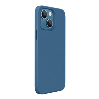 Husa compatibila cu apple iphone 14 plus, matte efect, camera ultra safe, htpmag, blue foto