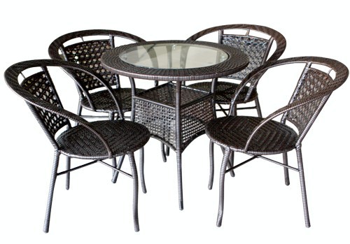 Set mobilier gradina,terasa RAKI TOSCANA din ratan 5 piese masa rotunda si 4 scaune cu brate Set mobilier gradina,terasa RAKI TOSCANA din ratan 5 piese masa rotunda si 4 scaune cu brate