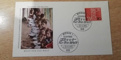 B16 - FDC - Germania - paine pentru lume - 1962 foto