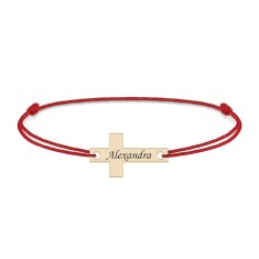 Crux - Bratara personalizata snur si cruciulita din Aur 14 karate - 0,18 grame, 14 x 8 mm