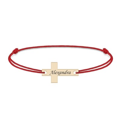 Crux - Bratara personalizata snur si cruciulita din Aur 14 karate - 0,18 grame, 14 x 8 mm foto