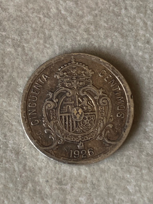 50 centimos 1926 Spania - Argint foto