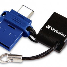Stick USB Verbatim Dual Drive, USB 3.0, USB Type-C, 64GB (Albastru)