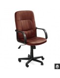 Scaun birou HM Denzel, Piele ecologica, Directorial, Mecanism balansare, Inaltime ajustabila, 102 kg, Maro