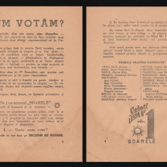 1946 Pliant electoral Votati Soarele - Cum votam / Primele candidate ale BPD