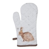 Cumpara ieftin Set 2 manusi copii termice bumbac alb maro Iepuras 12x21 cm