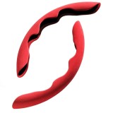Cumpara ieftin Set 2 Huse Volan Auto Piele Căprioară Roșu Universal 38cm Diametru Antiderapant Confort