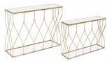 Cumpara ieftin Set 2 console fier auriu Elenor 96.5x28x71 cm, 104x33x79 cm
