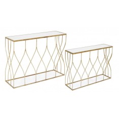 Set 2 console fier auriu Elenor 96.5x28x71 cm, 104x33x79 cm