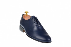 Pantofi barbati eleganti bleumarin din piele naturala - ENZOBLBOX foto