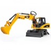 Excavator Bruder CAT pe Roti, Jucarie Realista, Brat Mobil si Cupa, +4 Ani, Scara 1:16