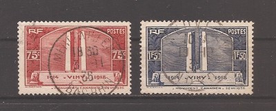Franta 1936 - Monumentul războiului Vimy, Stampilat foto