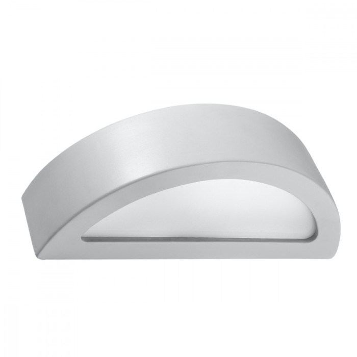 Lampă De Perete Atena Gri Ceramică/Sticlă 1 Bec Semicircular Modern De Interior