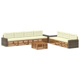 vidaXL Set de canapele de exterior 8 pcs Natural și Crem 3383128