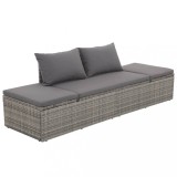 Gossi pat de gradina, gri, 195 x 60 cm, poliratan