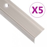 VidaXL Profile trepte &icirc;n formă de L, 5 buc. șampanie 100 cm aluminiu