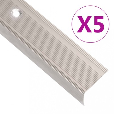 vidaXL Profile trepte &amp;icirc;n formă de L, 5 buc. șampanie 100 cm aluminiu foto