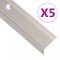 vidaXL Profile trepte &icirc;n formă de L, 5 buc. șampanie 100 cm aluminiu
