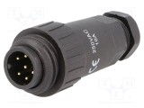 Mufă WA22 tată WEIPU PIN: 7 6 PE IP67 10A 250V lipire 9&divide;10,5mm