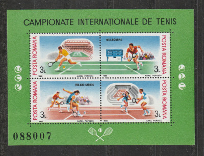 Romania 1988 - #1206 Campionate internationale de Tenis M/S 1v MNH foto