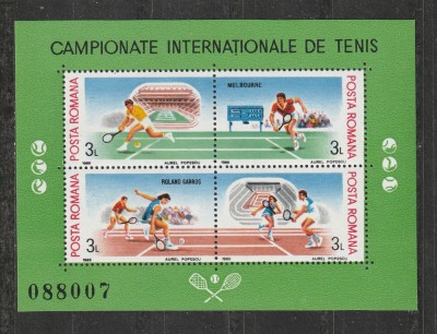 Romania 1988 - #1206 Campionate internationale de Tenis M/S 1v MNH foto