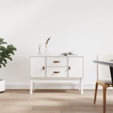 vidaXL Servantă, alb, 110x40x78 cm, lemn masiv de pin