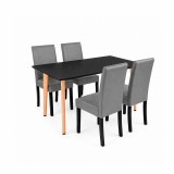 Set de sufragerie Verona 120 4+1, negru-gri