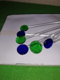 Set de 6 lingurite din sticla borosilicata , lucrate manual ,rezistente la temperaturi ridicate