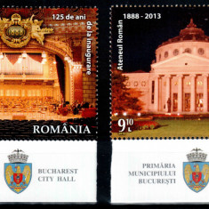 Romania 2013, LP 1968, Ateneul Roman - 125, seria tab P jos, MNH! LP 16,90 lei