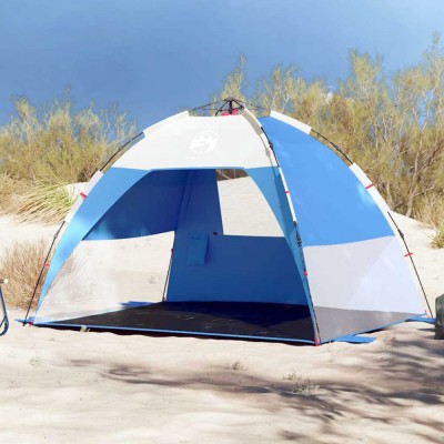 Cort camping 2 persoane albastru azur impermeabil setare rapidă foto