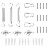 Cumpara ieftin Set de accesorii parasolar, 9 piese, otel inoxidabil