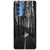 Husa compatibila cu Motorola Moto G71 5G model Black&amp;amp;White Forest, Silicon, TPU, Viceversa, Transparent, Carcasa