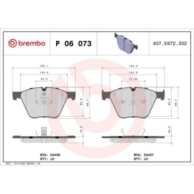 Placute frana BMW 5 Gran Turismo (F07) 01.09-02.17, 7 (F01 F02 F03 F04) 02.08-12.15, X5 (E70) 02.06-07.13, X5 (F15 F85) 08.13-07.18, X6 (E71 E72) 06. foto