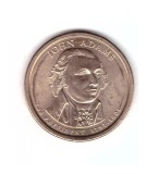Moneda SUA 1 dollar/dolar 2007 D James Adams, stare foarte buna, cu luciu, America de Nord, Alama