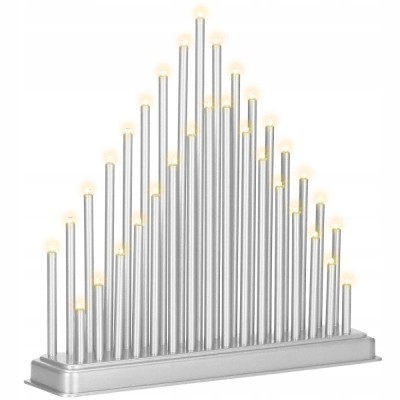 Lumanari decorative de Craciun, 33 becuri tip LED, culoare argintiu Household NewTrend foto