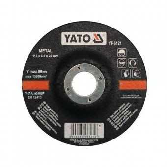 Disc pentru slefuit metal, Yato YT-6121, 115x22x6 mm foto