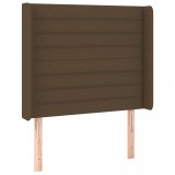 Cumpara ieftin Tablie de pat cu aripioare maro inchis 103x16x118/128 cm textil