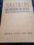 revista Saeculum, an I, martie - aprilie 1943