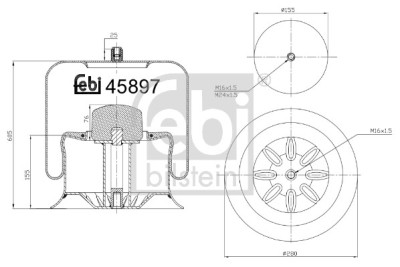 FEBI BILSTEIN 45897 Burduf, suspensie pneumatica foto