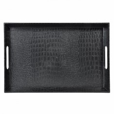 Tava de Servit Neagra, Model Piele Crocodil 38x25cm ABYZ&amp;reg;&amp;trade; foto