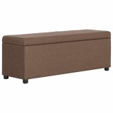 Cumpara ieftin Banca cu compartiment de depozitare, maro, 116 cm, poliester