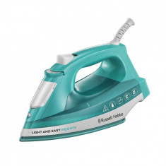 Fier de calcat Light &amp;amp; Easy Brights Aqua Russell Hobbs, Talpa ceramica, 2400 W, 0.24 l, 90 g/min, Turcoaz foto